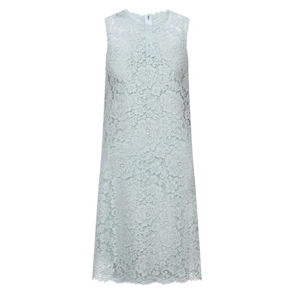NWT DOLCE & GABBANA Mint Corded Lace Sleeveless Mini Dress 44 L - Picture 5 of 10